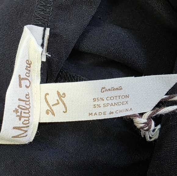 Matilda Jane Black Ruffle Crop Pants Stretch Sz Large New - Picture 5 of 7